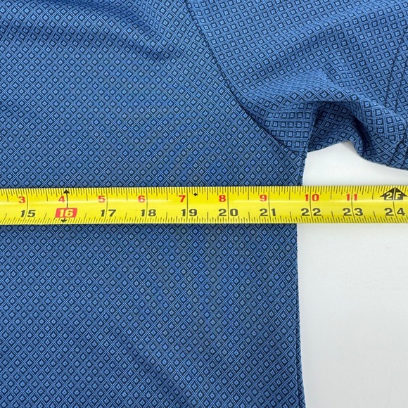 PGA TOUR Mens Casual Blue Geometric Print Short Sleeve Golf Polo Shirt Size L - Picture 7 of 9